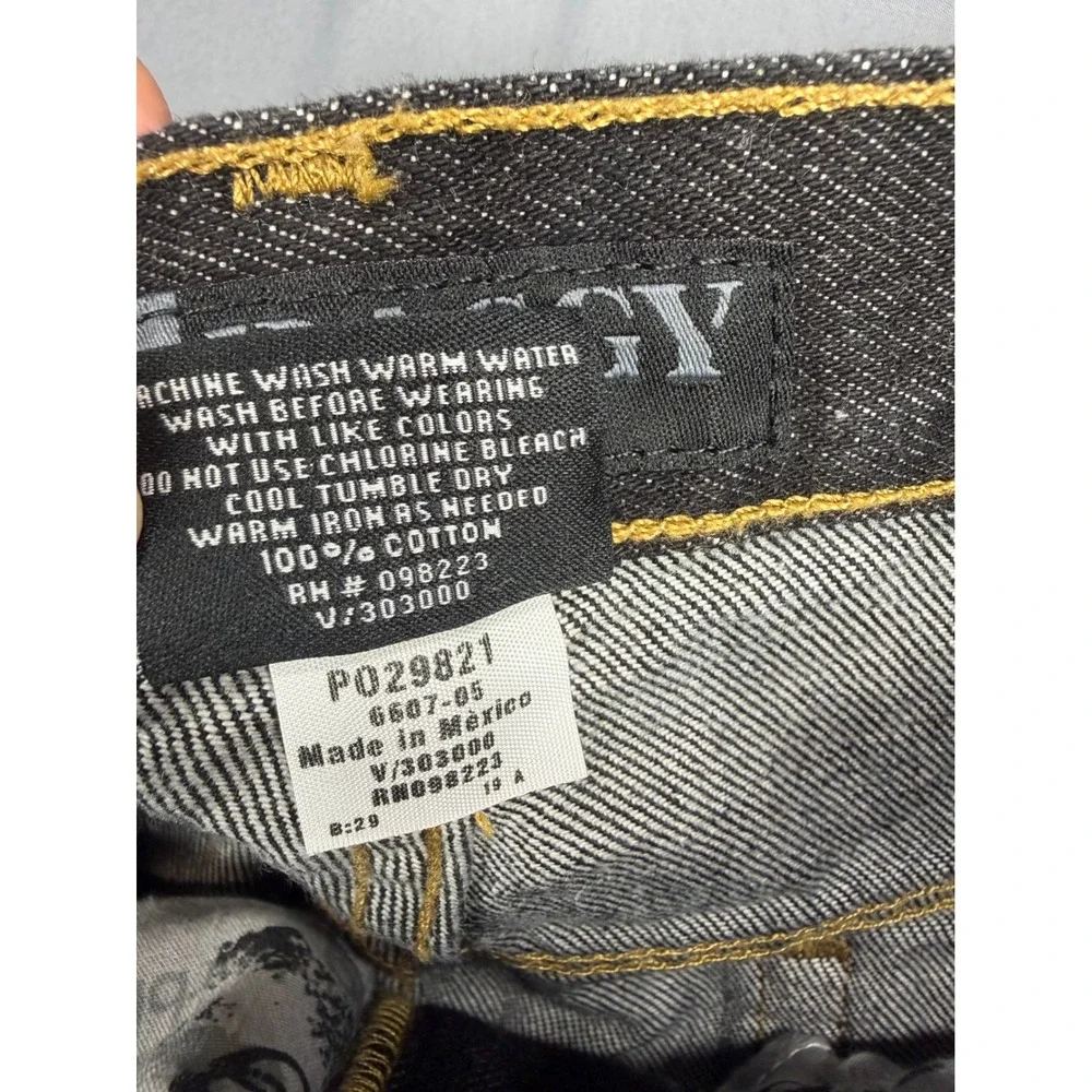 Vintage Anchor Blue Baggy Jeans Mens 38x32 Dark Wash Black Skater Wide Leg 90s